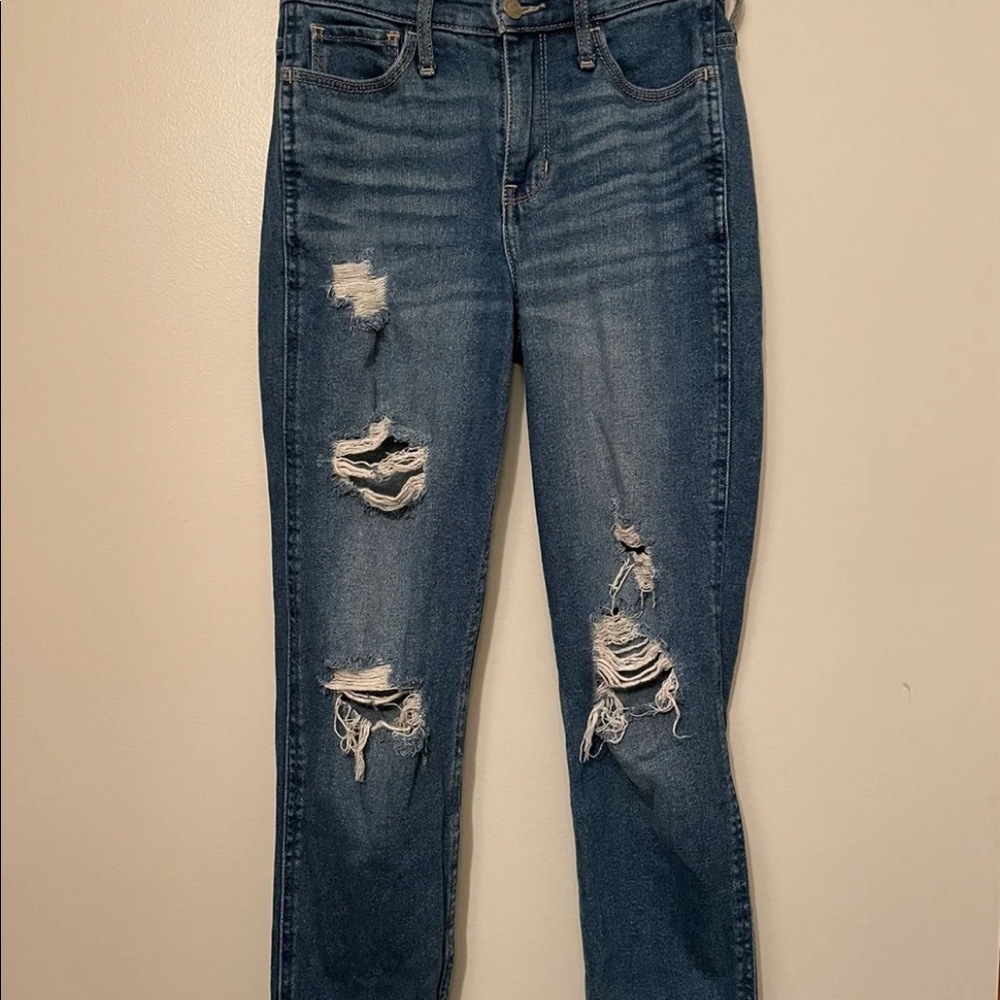 hollister distressed mom jeans